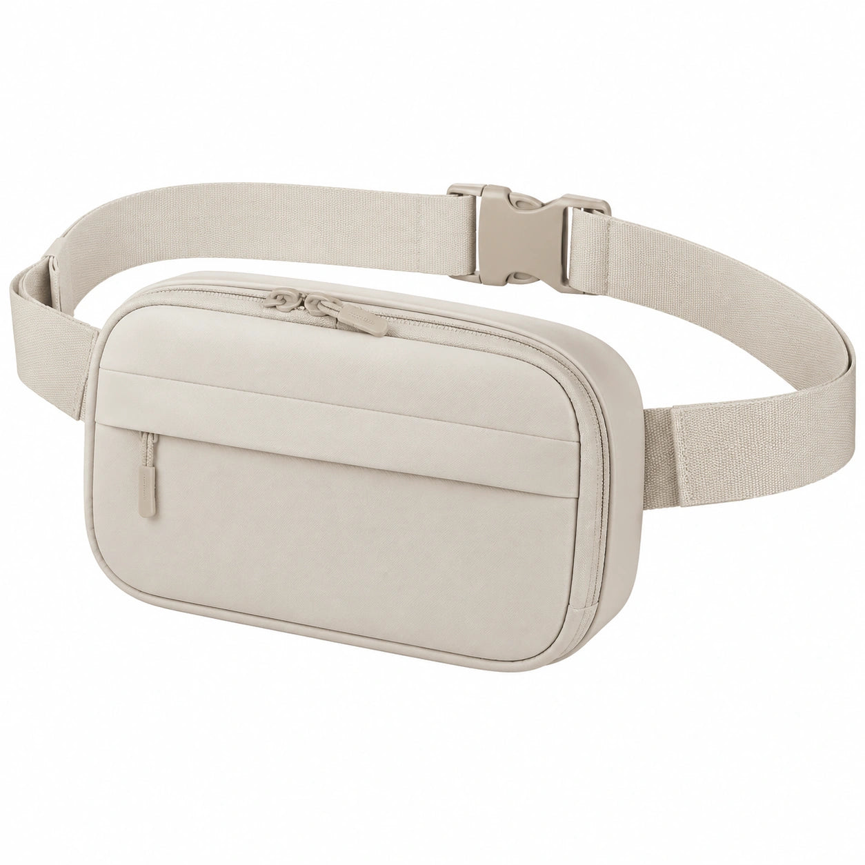 Gürteltasche 23 x 15 x 6 cm aus Textil in Beige mit Reißverschluss und verstellbarem Gurt