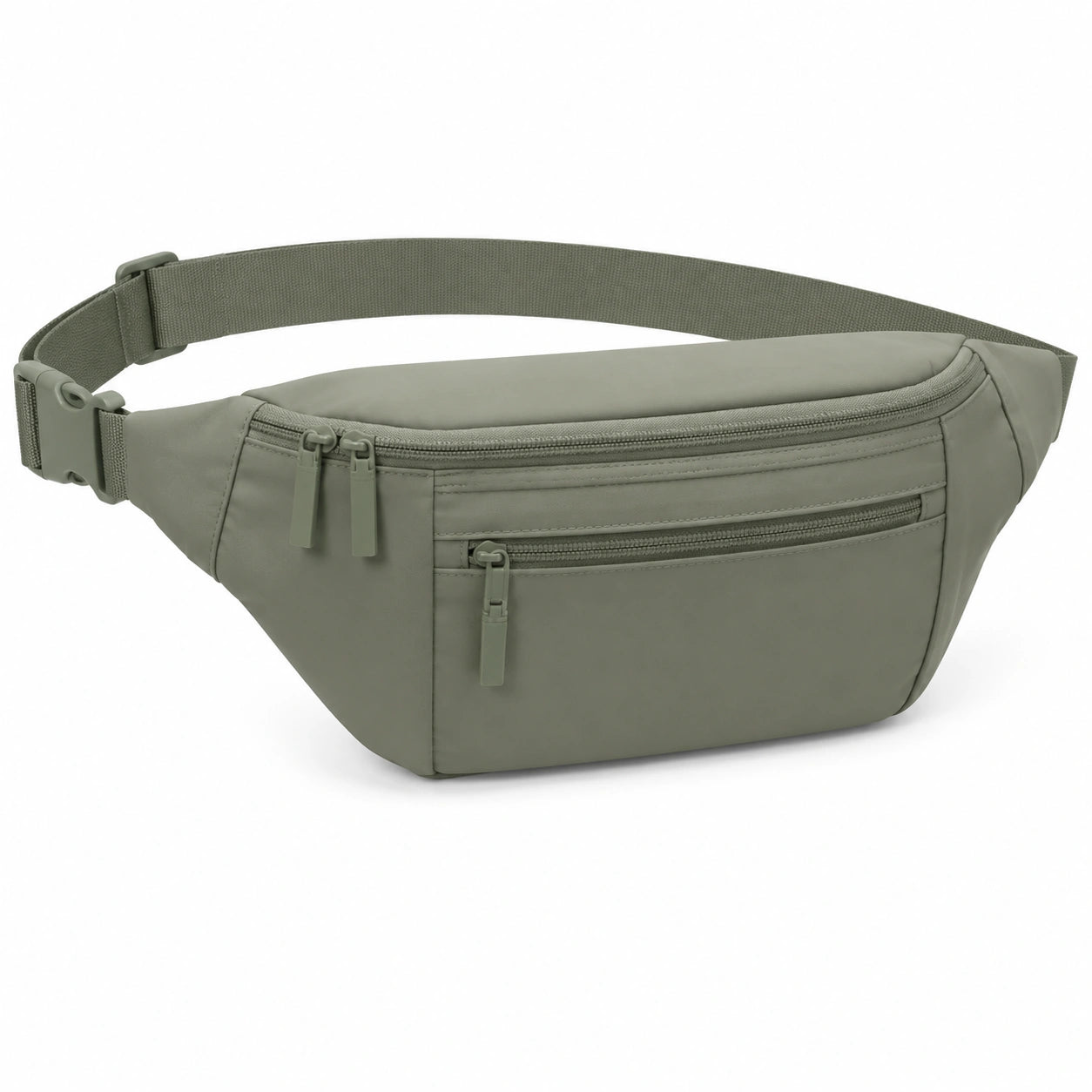 Bauchtasche 35 x 9 x 16 cm aus Synthetik in Olivgrün mit verstellbarem Gurt für Alltag
