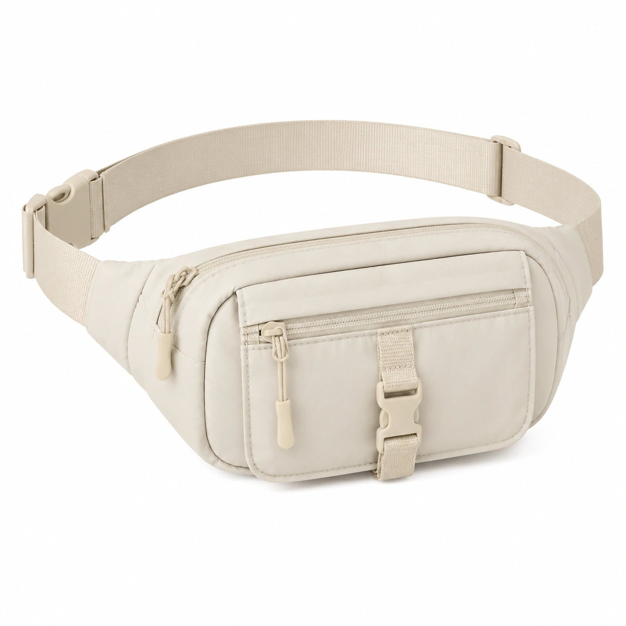 Hüfttasche 25 cm x 7 cm x 14 cm aus Polyester in Creme mit verstellbarem Gurt und Reißverschluss