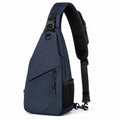 Umhängetasche 18 x 8 x 32 cm aus Polyester in Dunkelblau für den Alltag mit verstellbarem Schultergurt