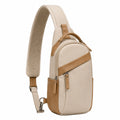 Umhängerucksack 20 × 10 × 35 cm aus Textil in Beige und Braun mit gepolstertem Schultergurt