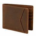 Geldbörse 12 x 9.5 x 2 cm aus braunem Leder - Faltmodell mit Kartenfächern