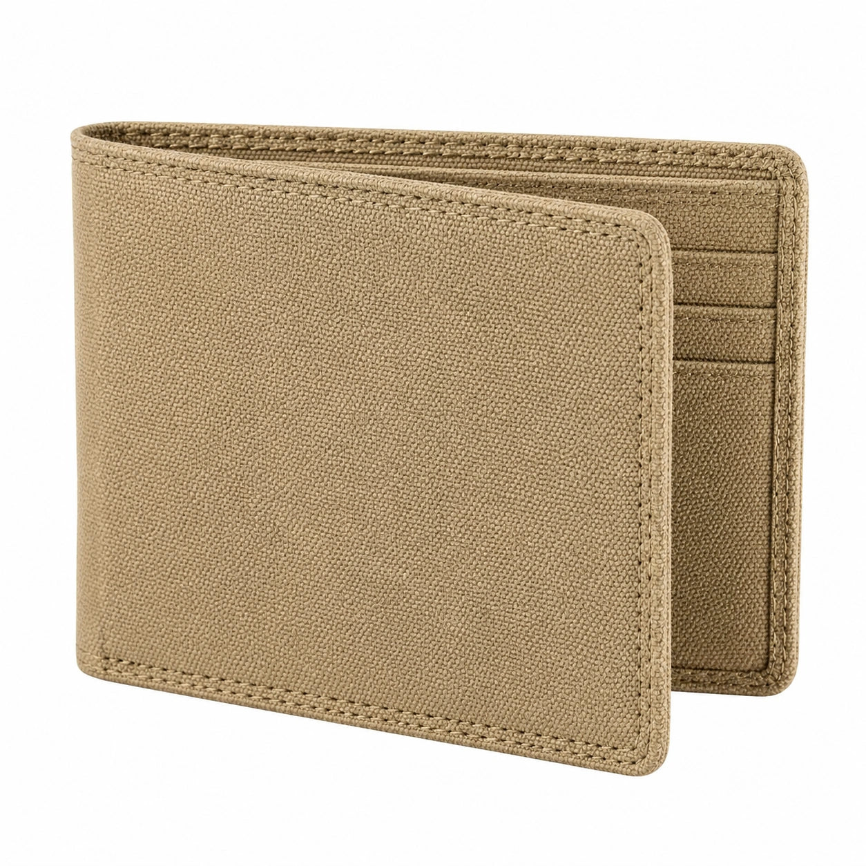 Geldbörse 12 x 9 x 1 cm aus Textil Beige zweifach klappbar