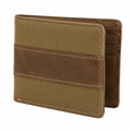 Herren Geldbörse 11.5 x 9.5 x 2 cm Textil in Lederoptik Braun Khaki Faltstil mit Kartenfächern