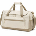 Reisetasche 50 × 25 × 30 cm aus Textilgewebe in Cremebeige mit Schultergurt und Fächern