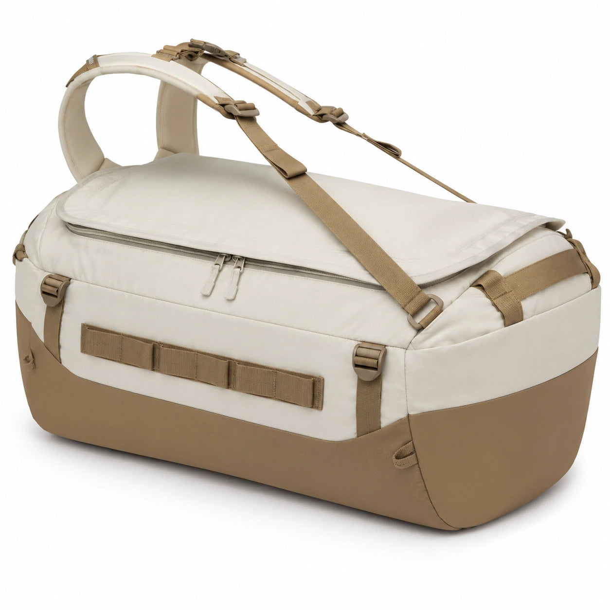 Reisetasche 50 x 30 x 32 cm aus Textil in Cremebraun mit verstellbarem Schultergurt