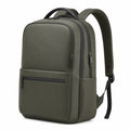Laptop Rucksack 30 x 15 x 42 cm Kunstleder Olivgrün mit Mehrfachfächern