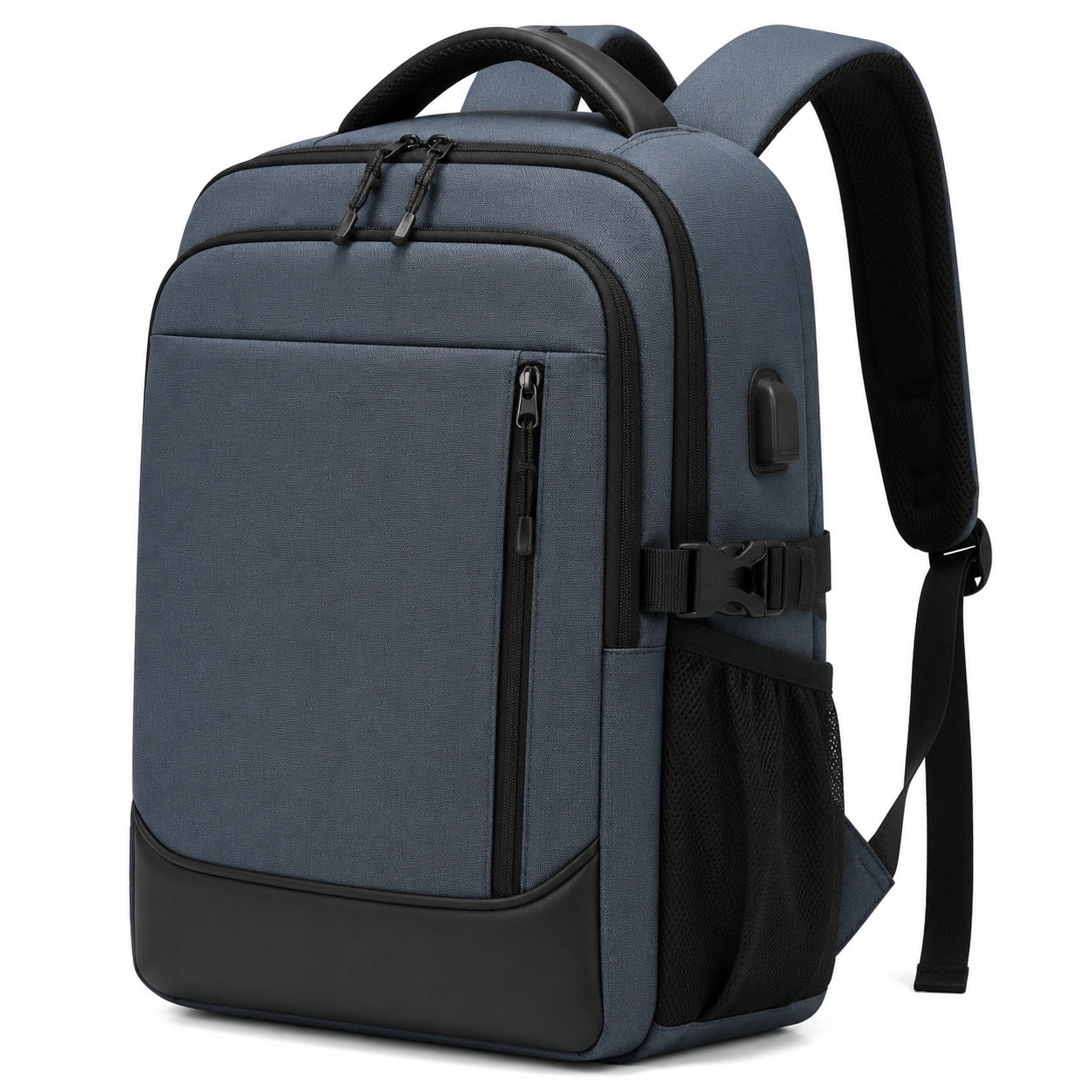 Laptop Rucksack 32 x 18 x 46 cm aus Polyester Blau für Alltag und Arbeit mit Fächern