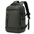 Rucksack 32 x 18 x 48 cm aus synthetischem Textil in Dunkelgrün für Alltag und Reise mit Mehrfachfächern
