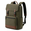 Rucksack 30×15×42 cm aus Textil in Olivgrün mit Laptopfach und Fronttasche