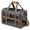 Haustier-Transporttasche 50 x 30 x 30 cm Textil Grau/Braun mit Netzfenstern
