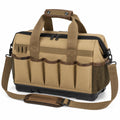 Werkzeugtasche 45 cm aus Polyester in Khaki mit Schultergurt und Außenfächern
