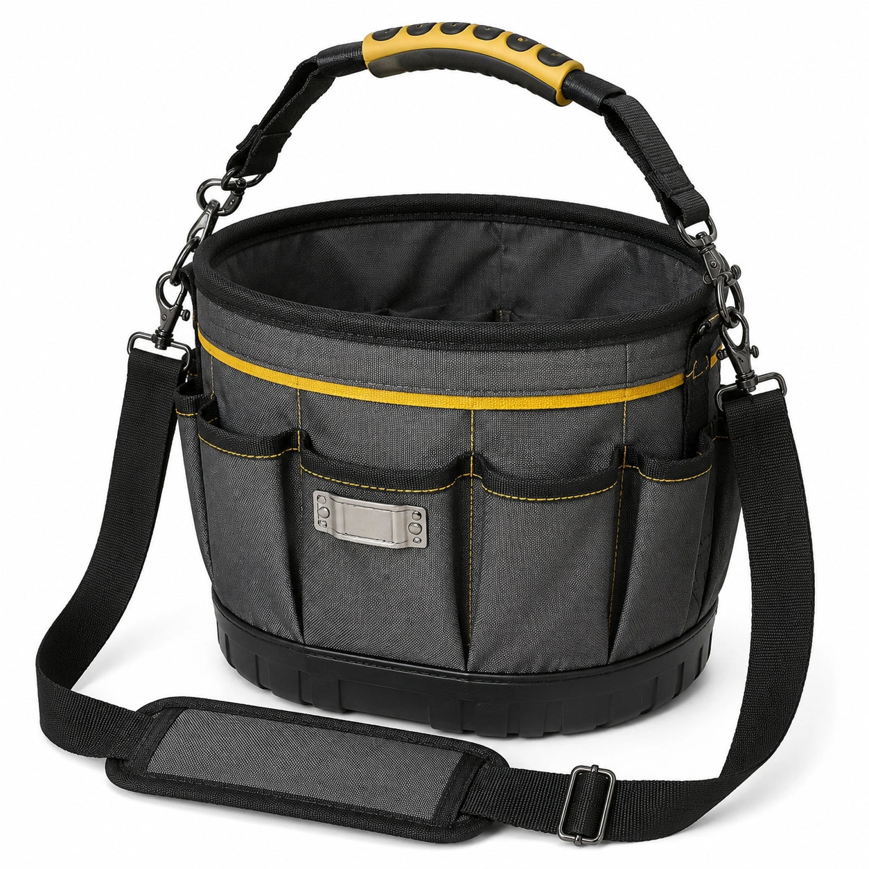 Werkzeugtasche 30 × 30 × 25 cm aus Polyester Schwarz Gelb mit Schultergurt und Außentaschen