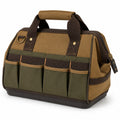 Werkzeugtasche 40 x 22 x 28 cm Canvasgewebe Braun Grün mit Reißverschluss